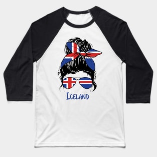 Iceland girl, Iceland Flag, Iceland gift heritage,  Icelander girlfriend,  Icelandic Baseball T-Shirt